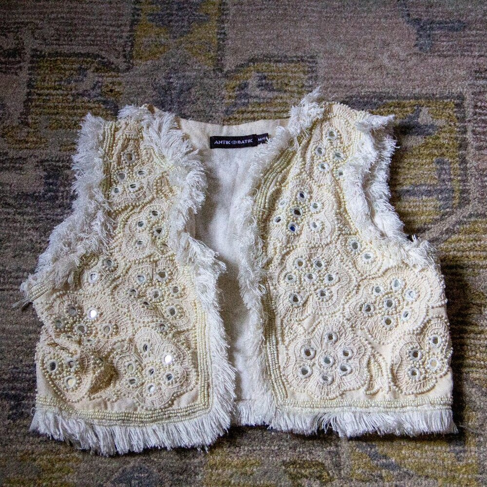 Anthropologie Cropped, Embellished Vest